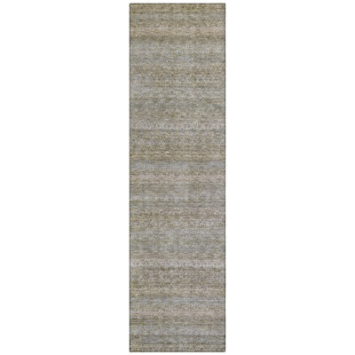 Machine Washable Indoor/Outdoor Xhevrie Khaki Rug