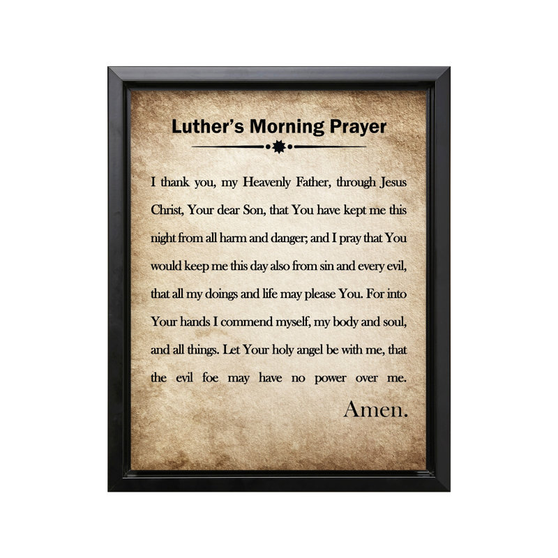 Luther's Morning Prayer, Black Framed, Canvas, 24"H x 32"W