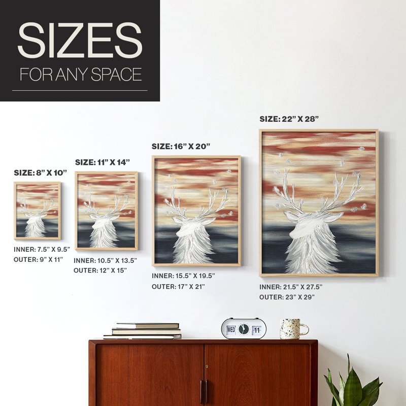 «Christmas Holiday Art», reproduction encadrée en bois massif, Naturel, H 30 po x l 24 po