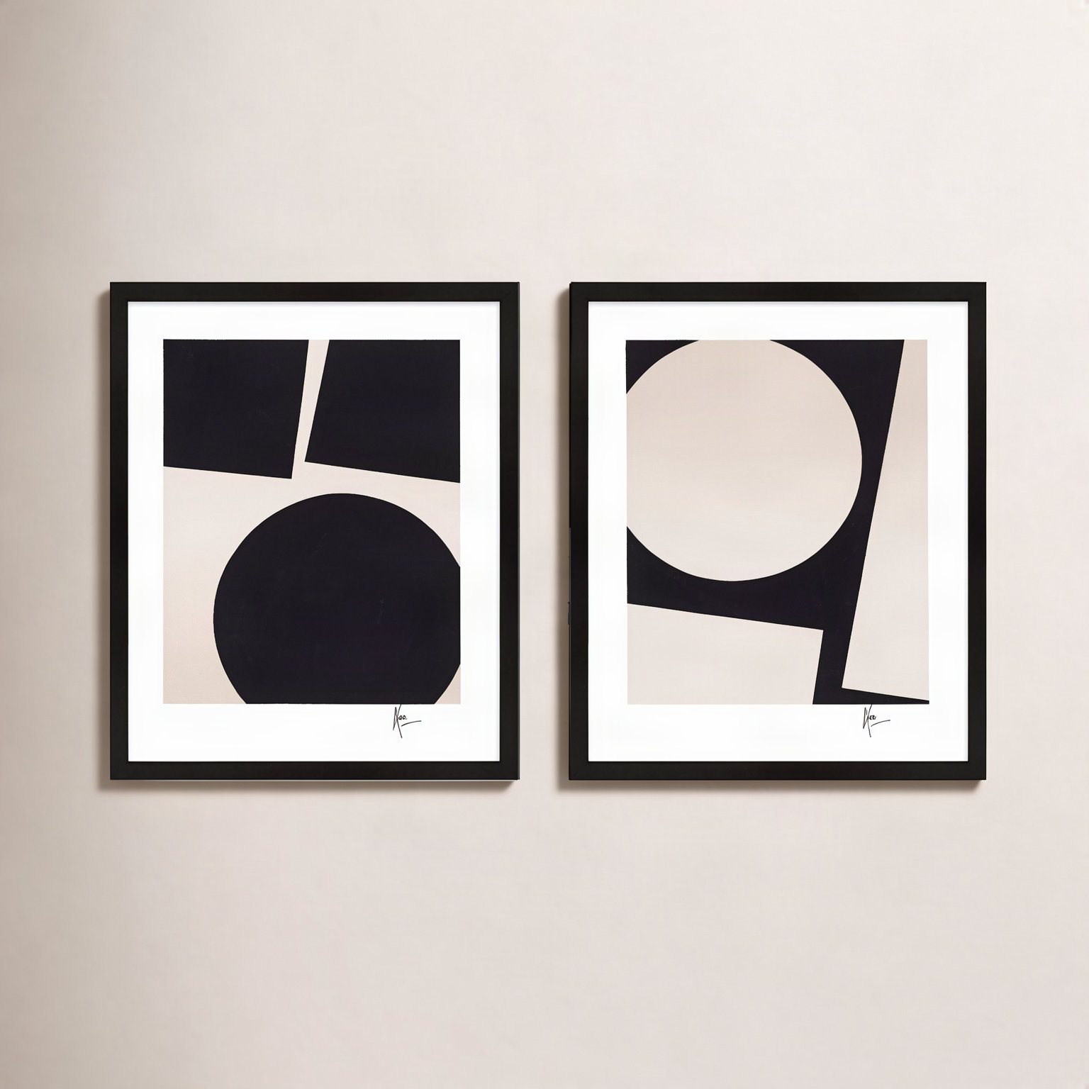 You and Me "You and Me" 2-Piece Print Set, 25" H x 20" W x 1.25" D, Black