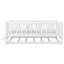Solid Wood Twin Platform Bed with Guardrail and Trundle – Kids Bed, No Box Spring Needed, White-821526095