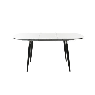 Extendable Oval Metal Base Dining Table