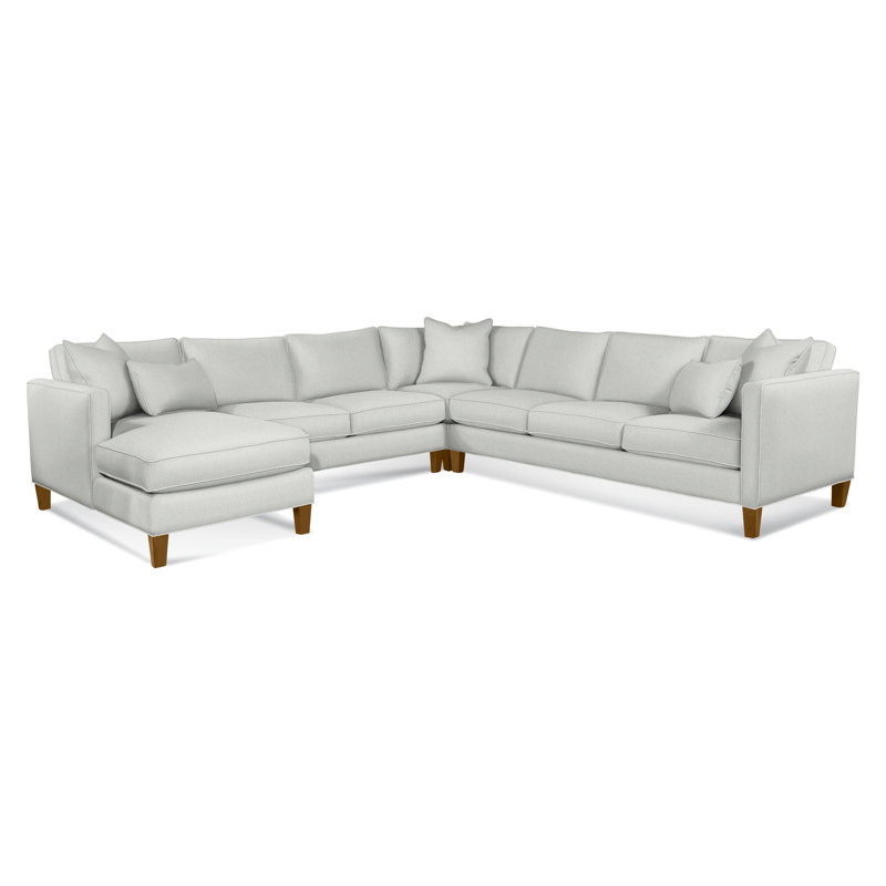 Upholstered Sectional, Havana, Left Hand Facing, Beige/White Stripe; 0214-74