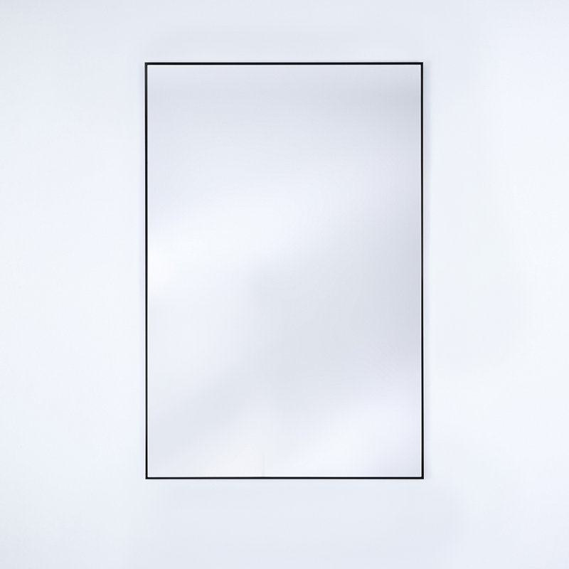 Avienne Metal Flat Wall Mirror, Black