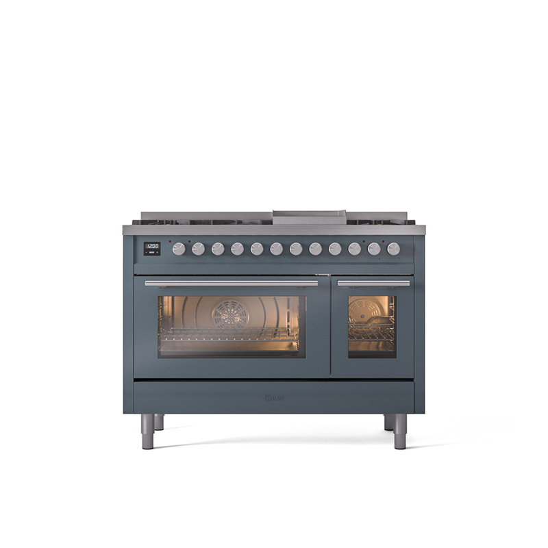 ILVE Professional Plus II 48 Dual Fuel Range , Blue/Gray, Natural Gas