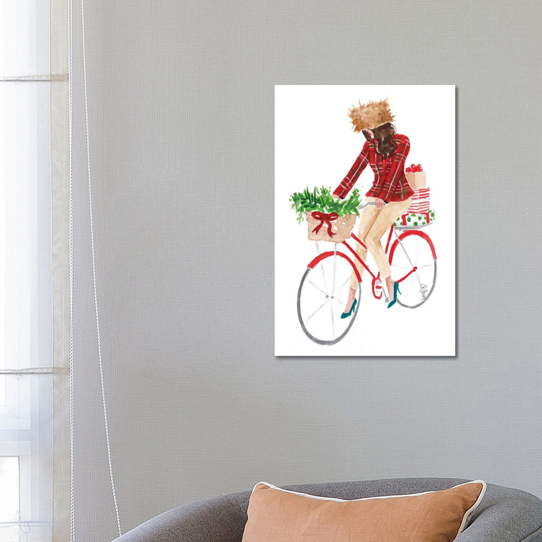 Holiday Bike von Style Of Brush - Gallery-Wrapped Canvas Giclée