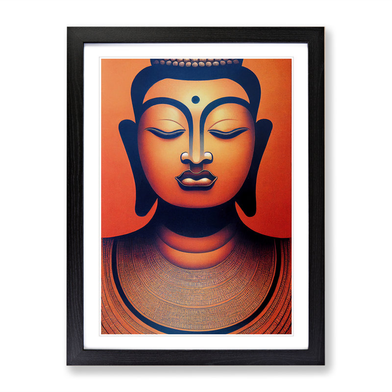 Soulful Buddha - Single Picture Frame Print, Black, 46cm H x 34cm W x 2cm D