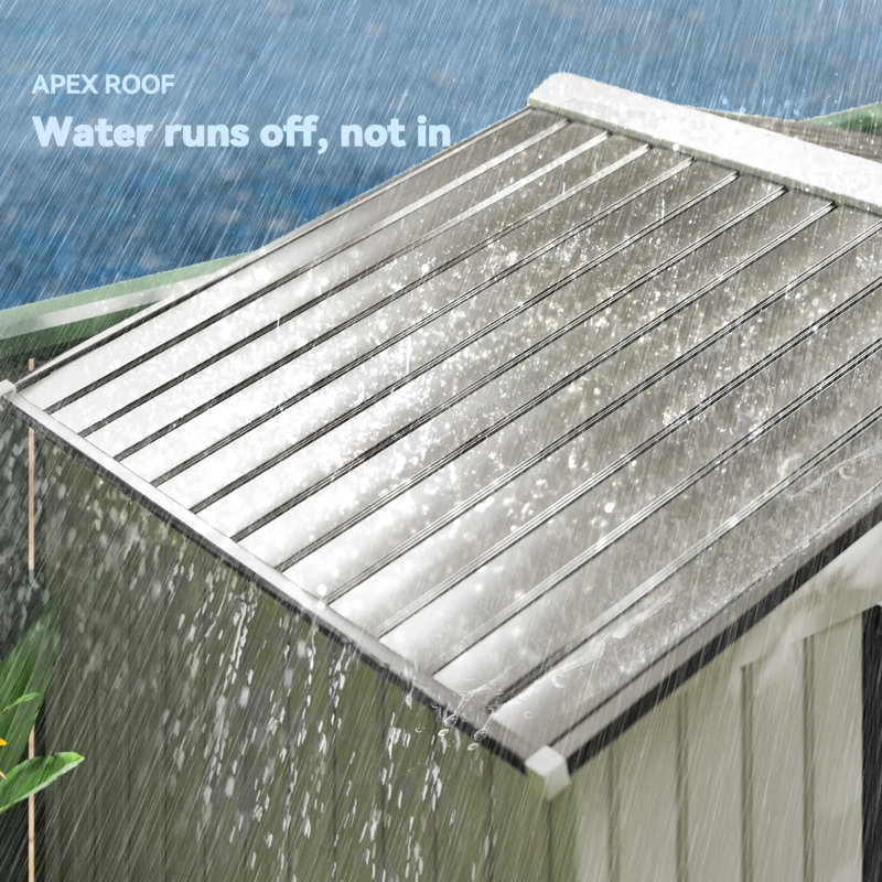 【white Garden Storage Shed】– With Foundation Kit, 4 Vents & 2 Easy Sliding Doors For Backyard, Patio, Garage & Lawn, White