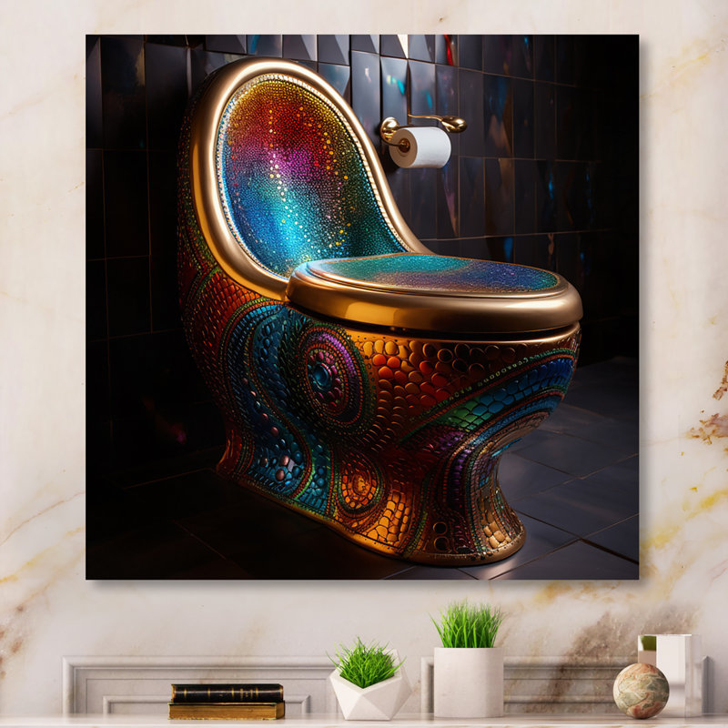 Toilette Metropolitan Luxe - impression sur métal pour le bain et la lessive, H 29 po x l 29 po x P 1 po