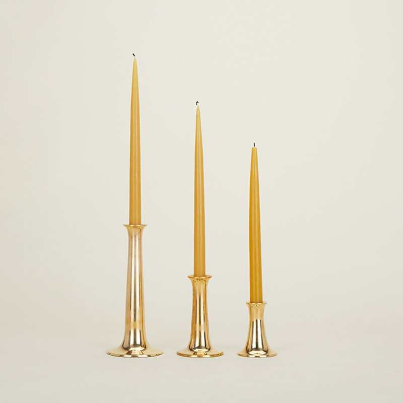 Candlestick, Brass, 9" H x 4" W x 4" D