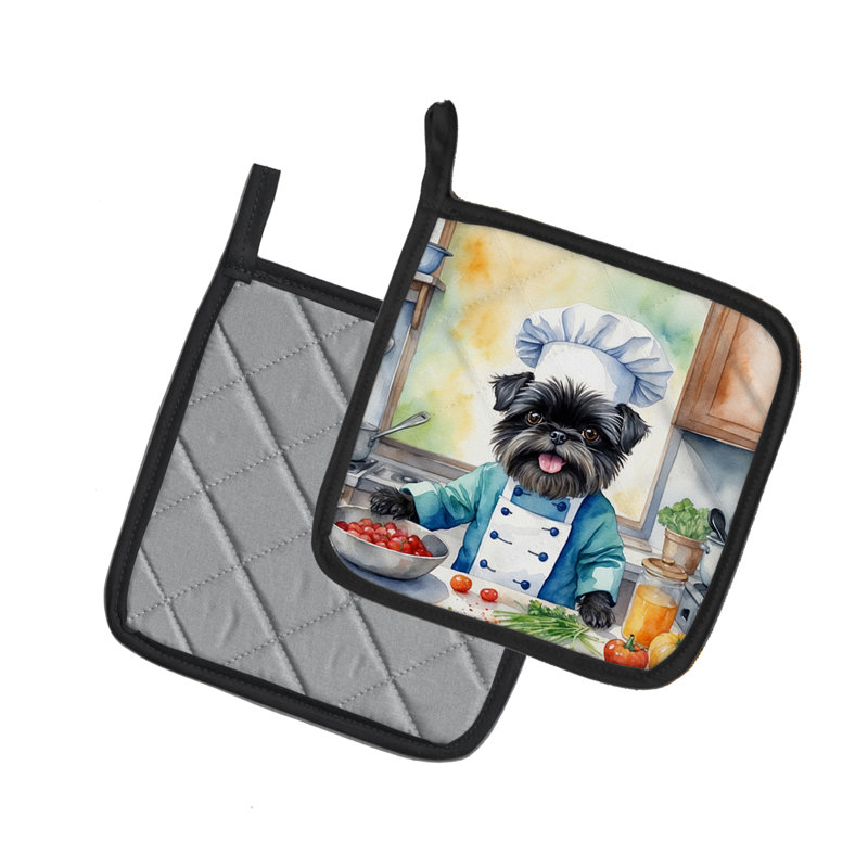 Caroline's Treasures The Dog Chef Polyester Potholder Set