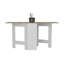Table de salle à manger pliante Evart, salon, blanc / macadamia-1737760585
