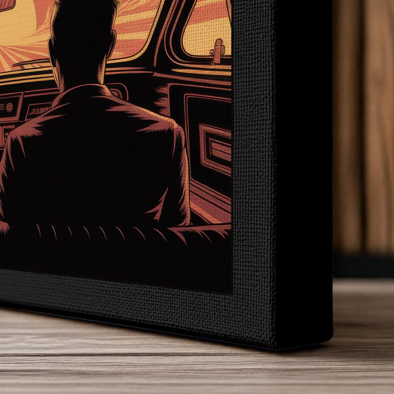 Cosmic Drive Retro - Wrapped Canvas, 36x24 - 91.4 x 61.0 cm, Black Border