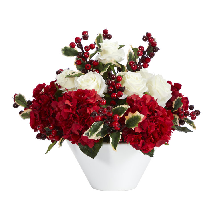 Mixed Floral Arrangements and Centerpieces in Vase (small cracks on vase)