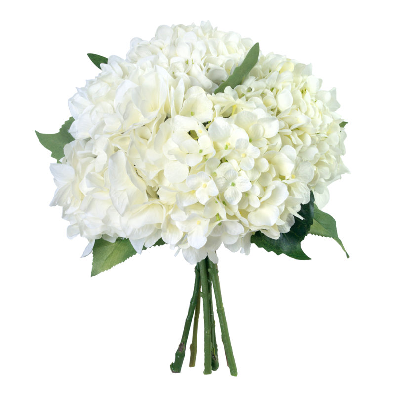  Hand-Tied White Hydrangea Bouquet