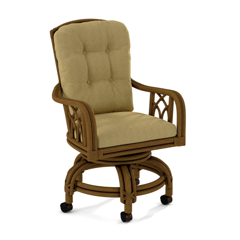 Edgewater Castered Arm Chair, Havana, Eggshell Crypton Performance; 0884-93