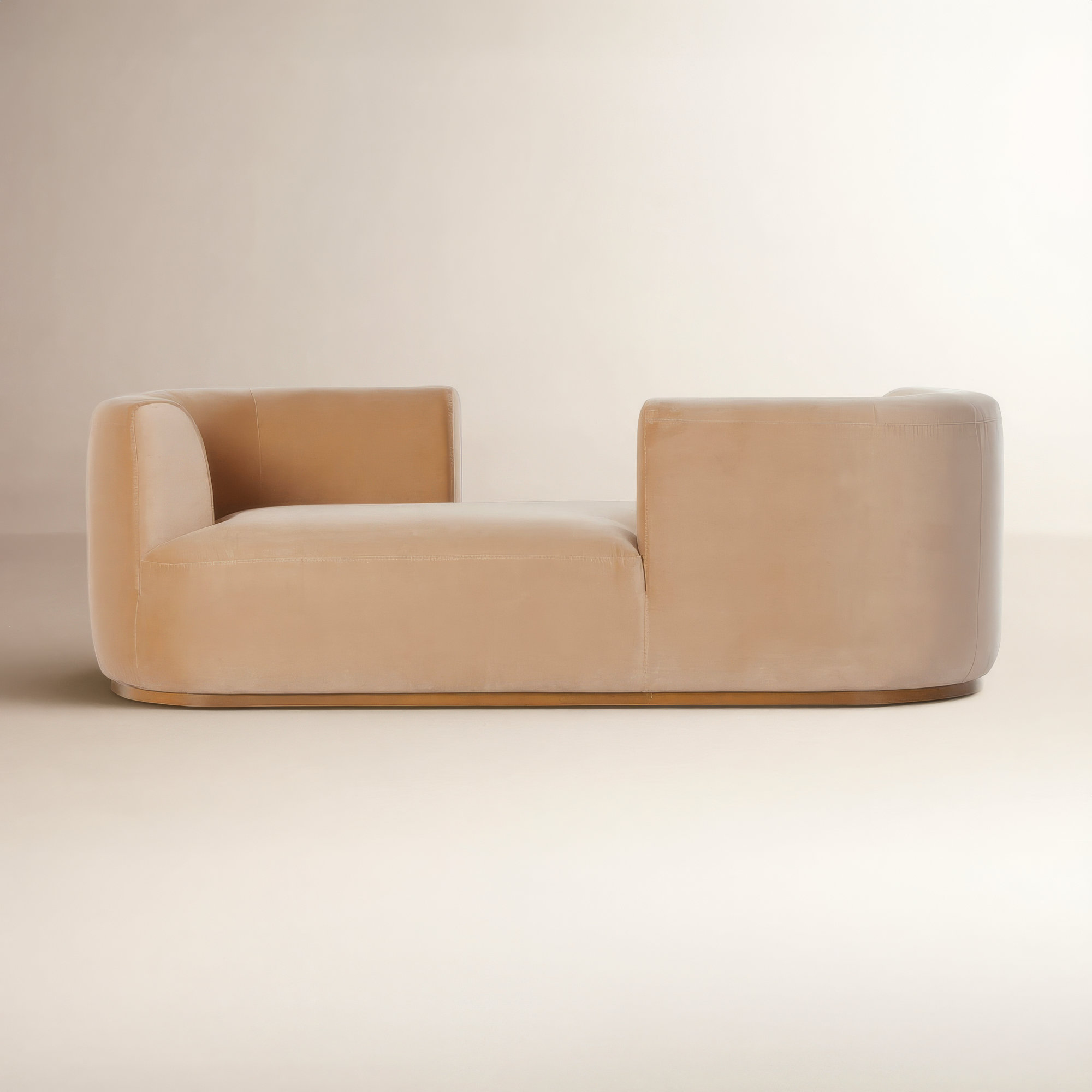 Kal Upholstered Chaise Lounge, Brown