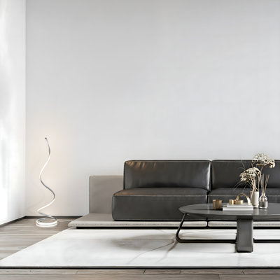 Lampe sur pied à DEL écoénergétique industrielle 38 po avec gradateur intégré 3 lumières Allure Silver