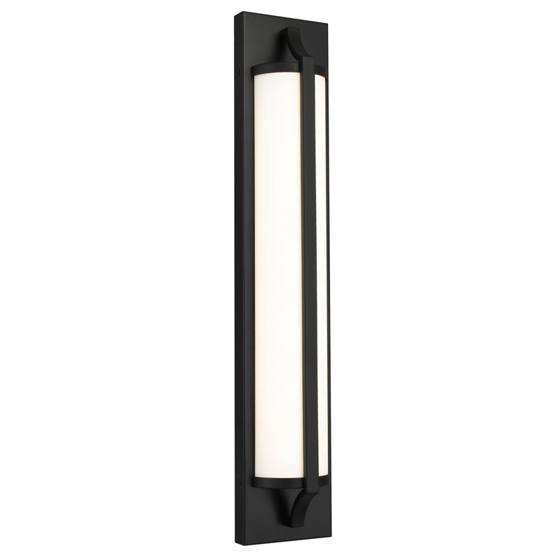 Barre de meuble-lavabo à DEL intégrée noire de 24 po, à DEL écoénergétique et lumineuse, 350 lumens 20 W, sélection de la température de 3 couleurs, fonction à intensité variable, diffuseur en verre sérigraphié, installation sans effort,