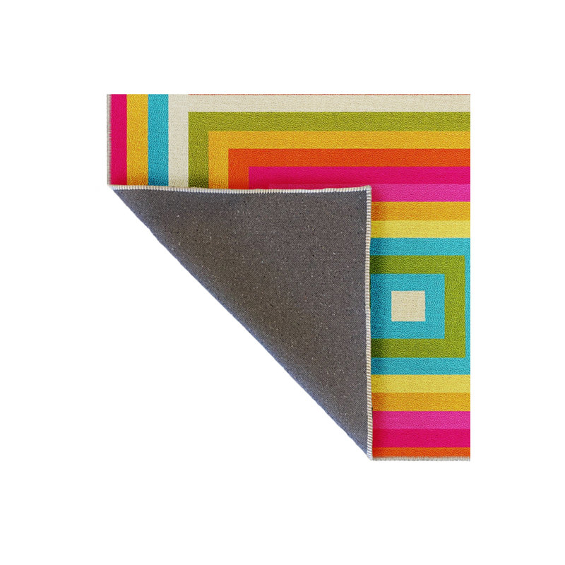 Tapis tissé à motif géométrique rouge Mosso, 3'3" x 9'10"