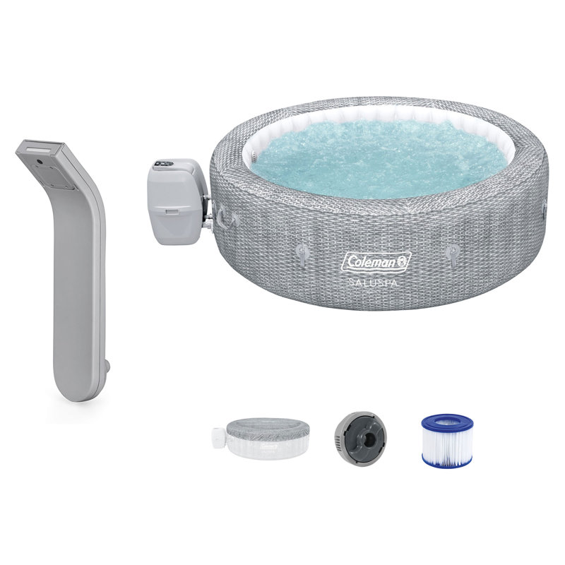 SaluSpa Plastic Round Inflatable Hot Tub in Grey