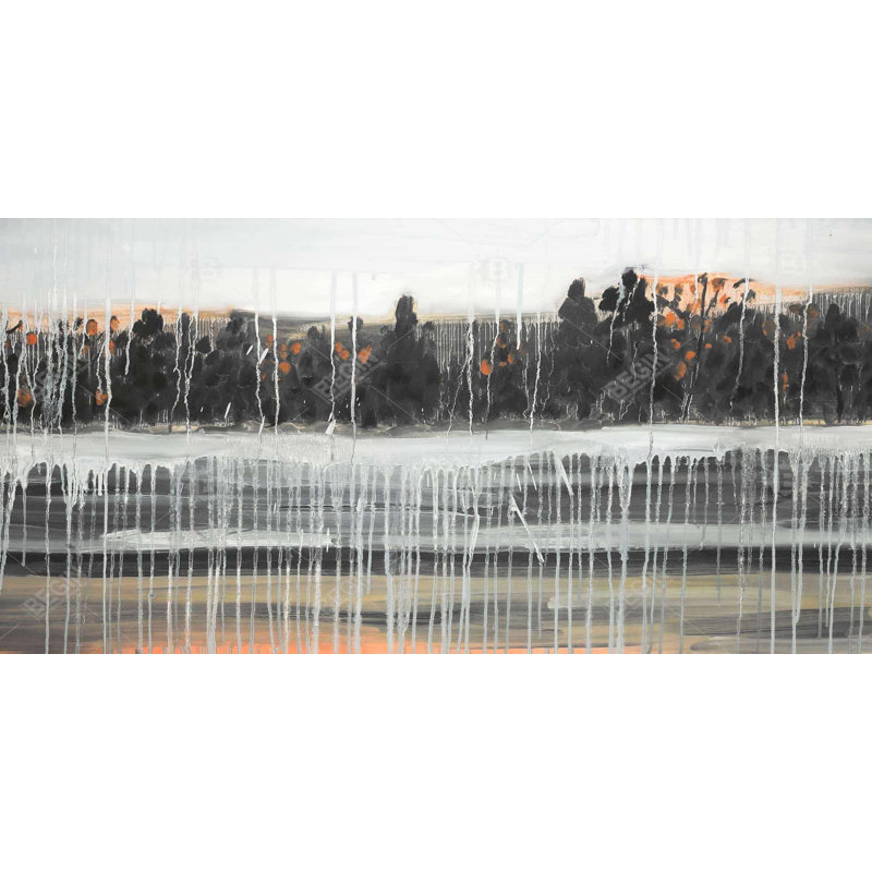 «Rainy Fall Landscape», art mural de chambre à coucher, arbres