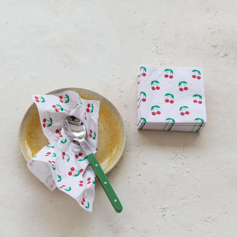 Ensemble de serviettes en papier, blanc / rouge / vert