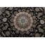 Tapis noir / ivoire / rouge en laine noué à la main 8 pi 1 po x 8 pi 3 po Oriental