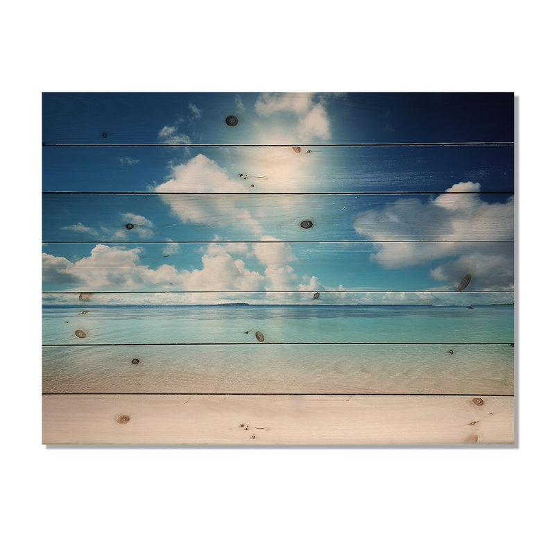 Nicholes - Panneaux de décoration murale plage en bois, H 24 po x l 32 po