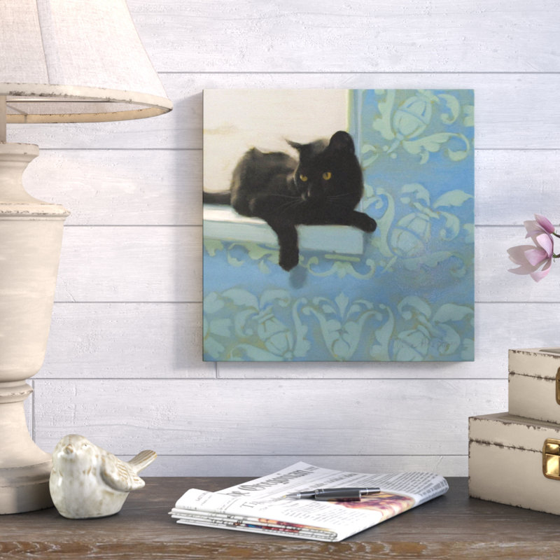 " Window Seat " by Diane DHoeptner, 24" H x 24" W x 2" D, Black Framed