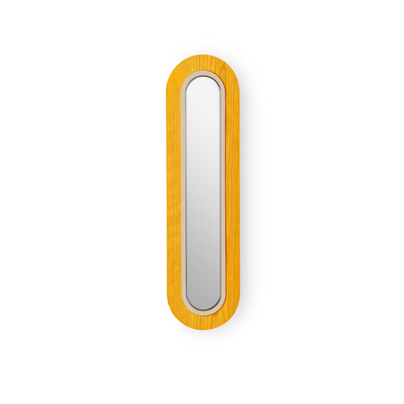 Lens 1 - Light LED Wallchiere, Matte Ivory, 30.7" H x 8.7" W x 1.8" D, Yellow