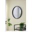 Miroir mural circulaire de 20 pouces avec cadre en bois et finition noire, parfait pour un décor moderne et minimaliste.-464714880