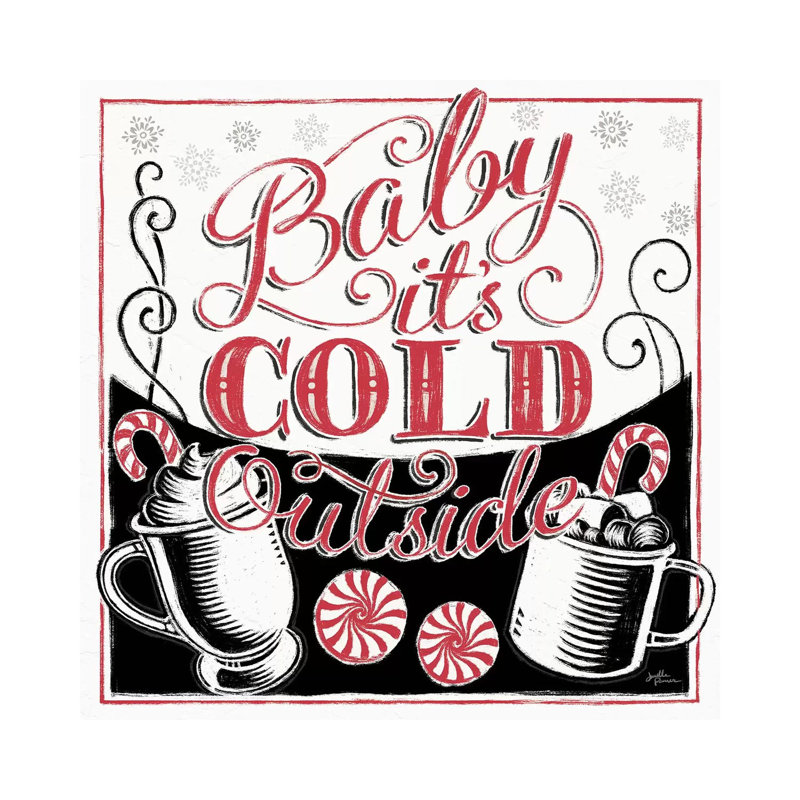 Merry Little Christmas BWR by Janelle Penner - Wrapped Canvas Print, 45.72cm H x 45.72cm W