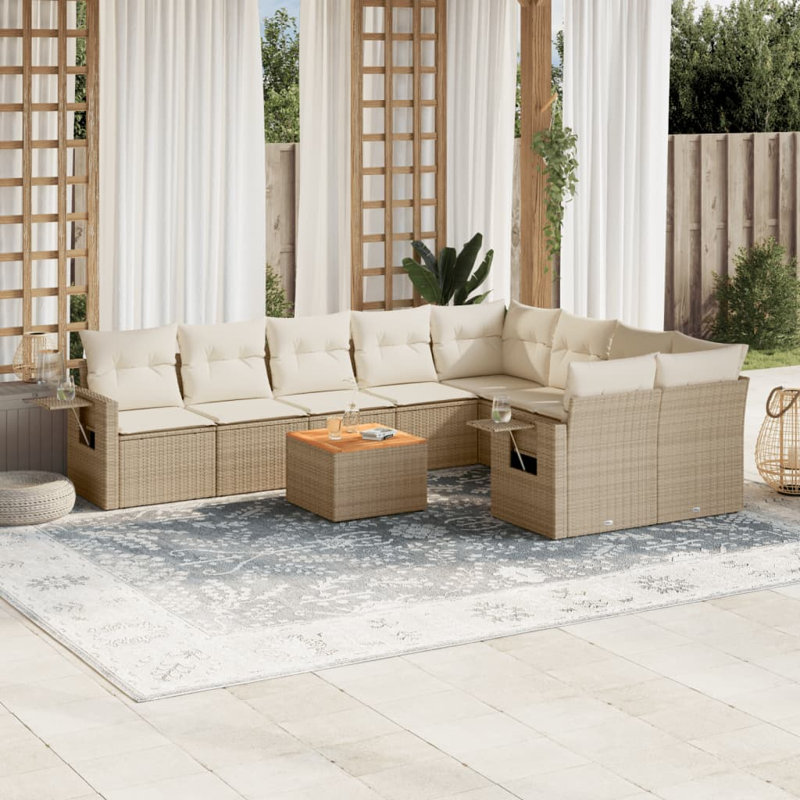 Ensemble de canapé de jardin Vidaxl beige, crème