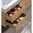 Fully assembled 60" Oak Floating Bathroom Vanity Modern Wall-Mounted Double Basin Bathroom Dressing Table Set