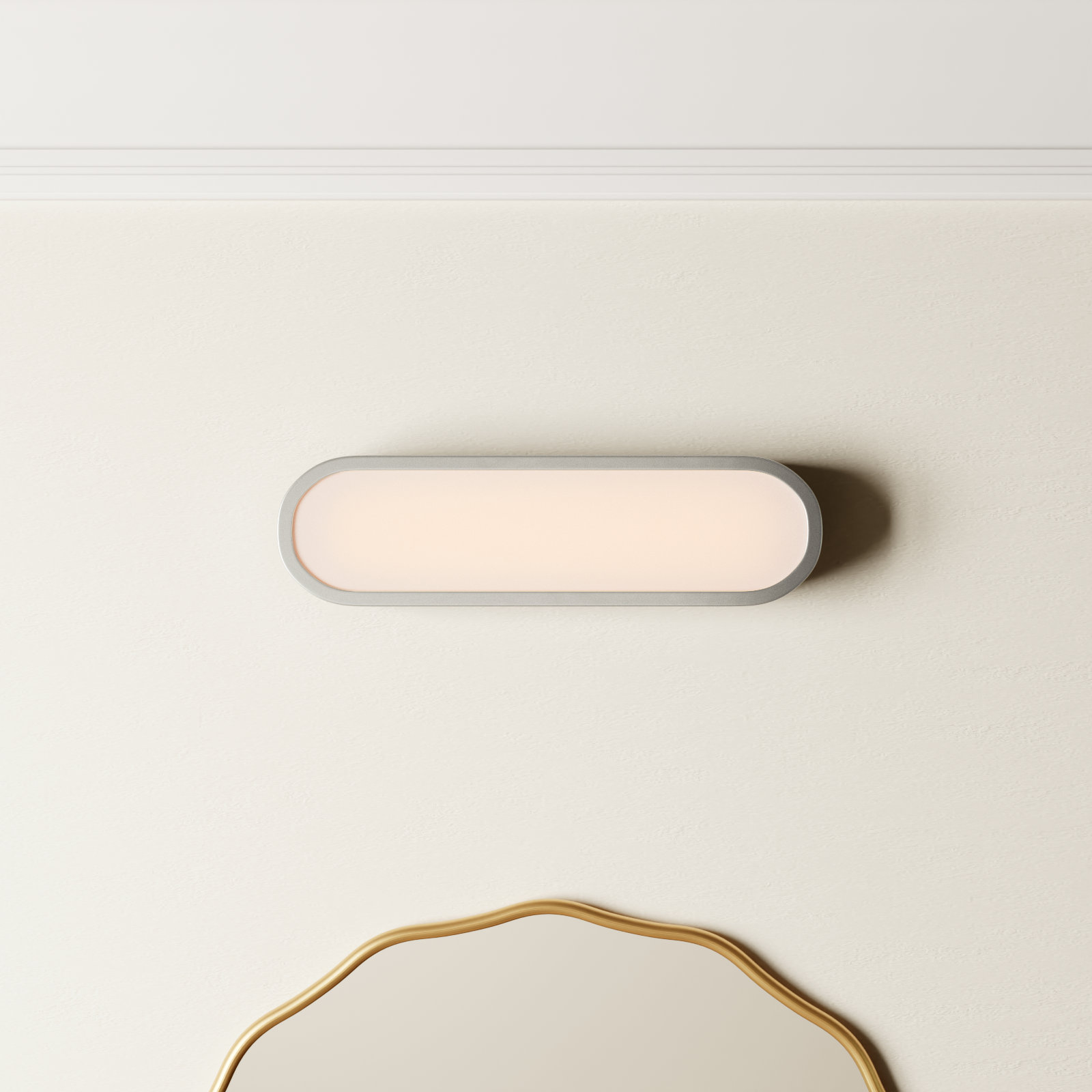 Single Dimmable LED Bath Bar, White/Satin Nickel