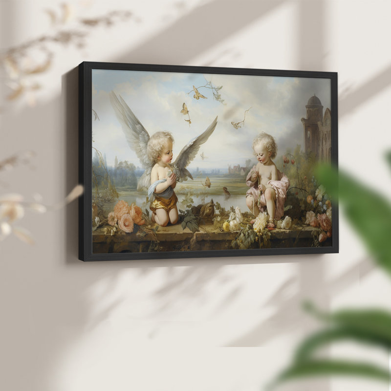 Angels From Above-XXII -Framed Print - Restickable, 8" H x 10" W, Black Framed