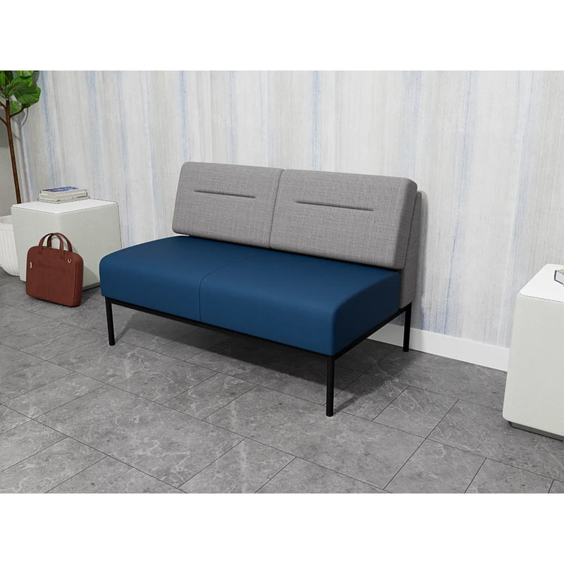 Causeuse Darsey, Sans alimentation, Noir, Chambray gris; Patriot Plus Blue Ridge