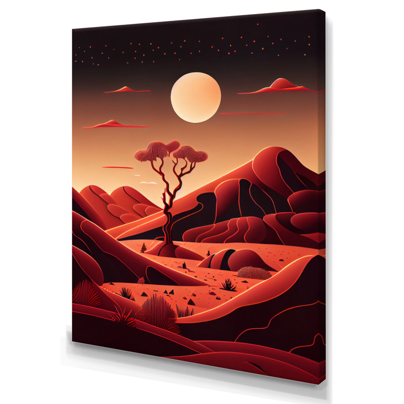 «Single Tree In Terra Cotta Mountains IV», reproduction sur toile, H 32 po x l 16 po x P 1 po, Toile tendue