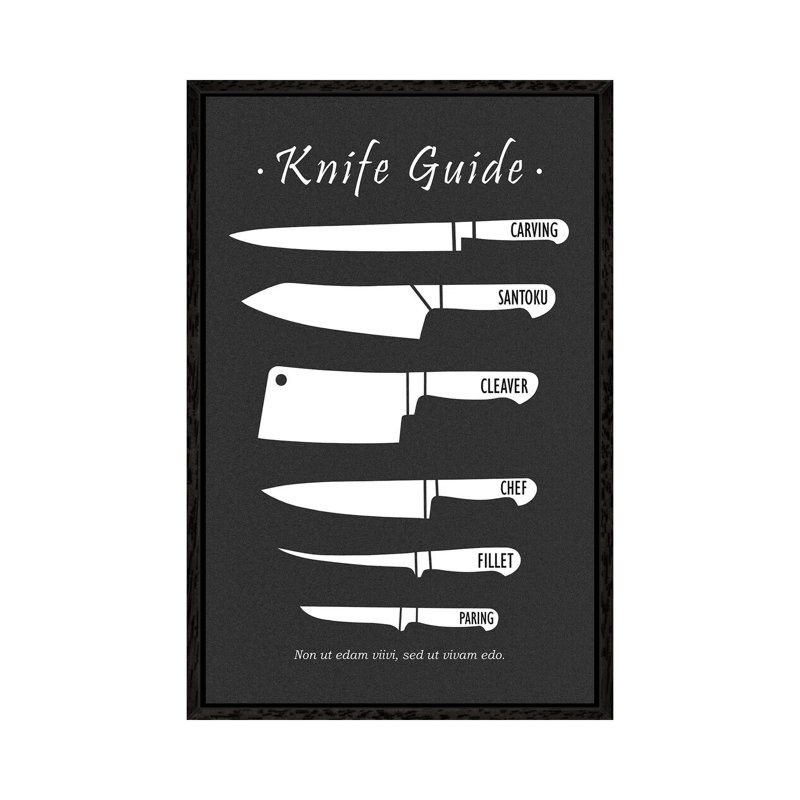 Butchery Knives by Mark Rogan - Print on Canvas, Black Framed, 101.6cm H x 66.04cm W x 3.81cm D