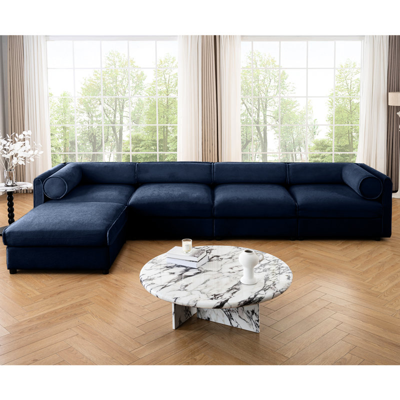 Ann modulaire avec rangement pour 4 personnes: chenille bleue, rangement modulaire confortable en chenille: 4, offre une option de sièges confortables