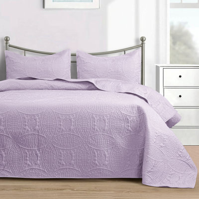 Reversible Bedspread All Season Comfort - Oversized  3 Piece Quilt Set - Lightweight Microfiber Bed Cover Quilt