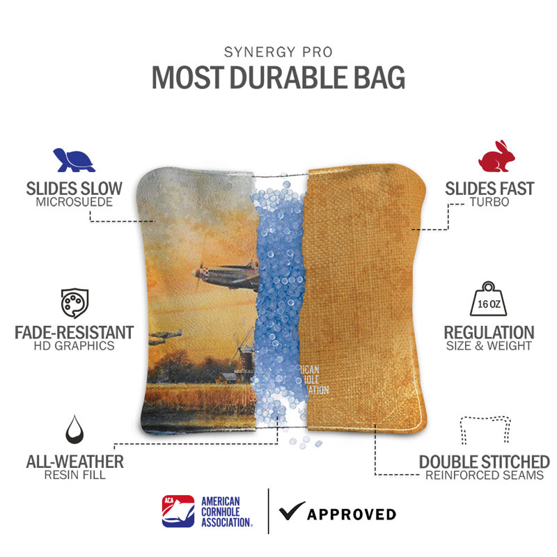 Bomber rétro volant Synergy Pro cornhole sacs, Orange