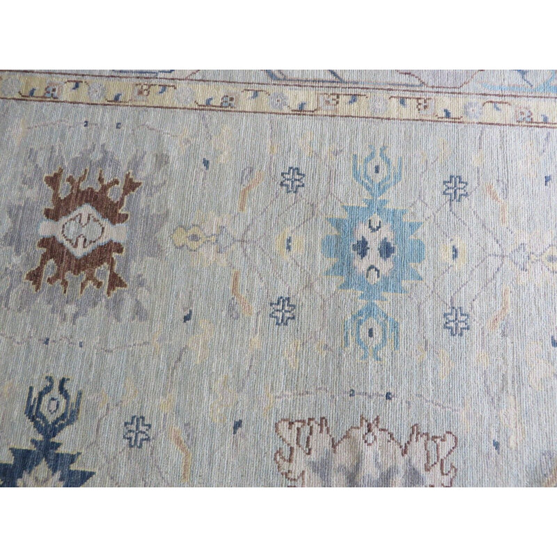 Tapis bleu ciel unique de 9 pi 3 po x 12 pi 1 po