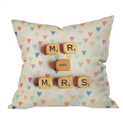 Coussin décoratif d'extérieur Mr et Mme