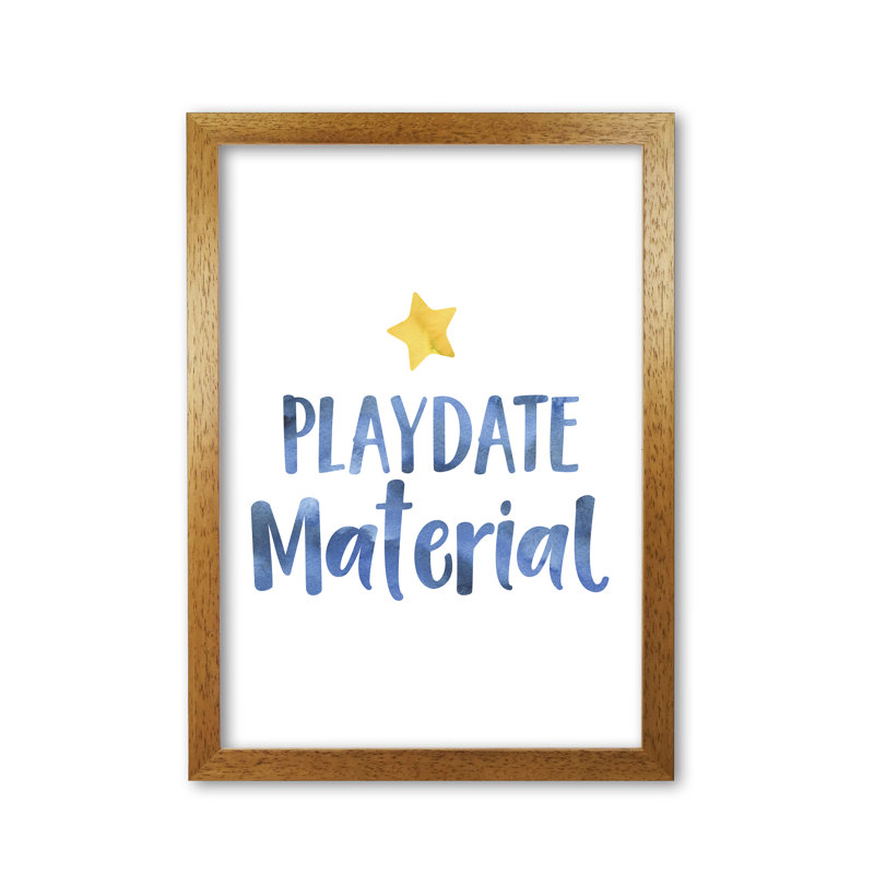 Playdate Material - Painting, Honey Oak Frame, 85 cm H x 60 cm W x 5 cm D