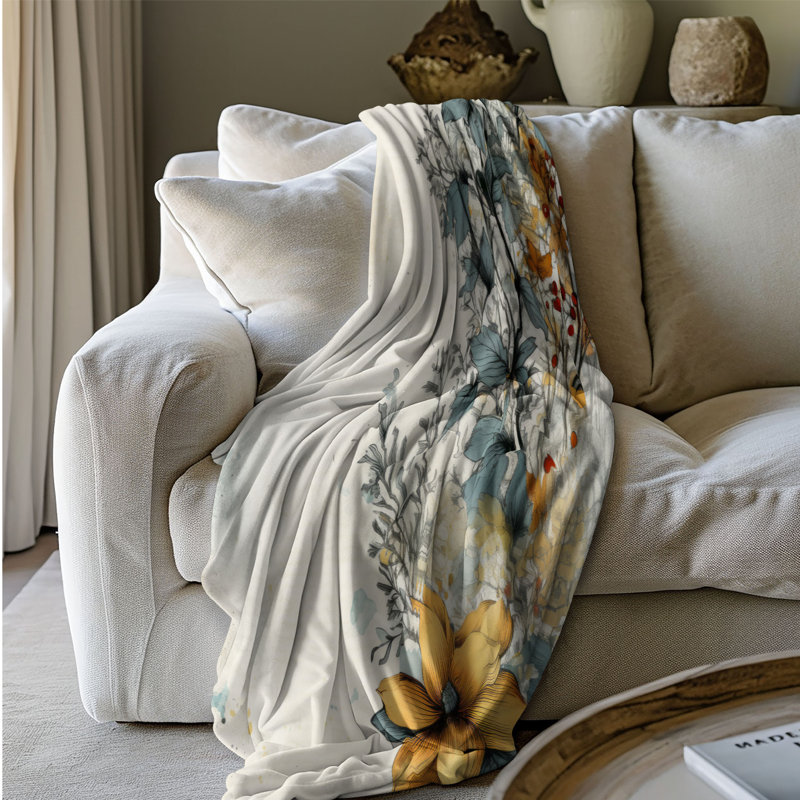 Rustic Blooms - 1 Piece Premium Blanket, Queen