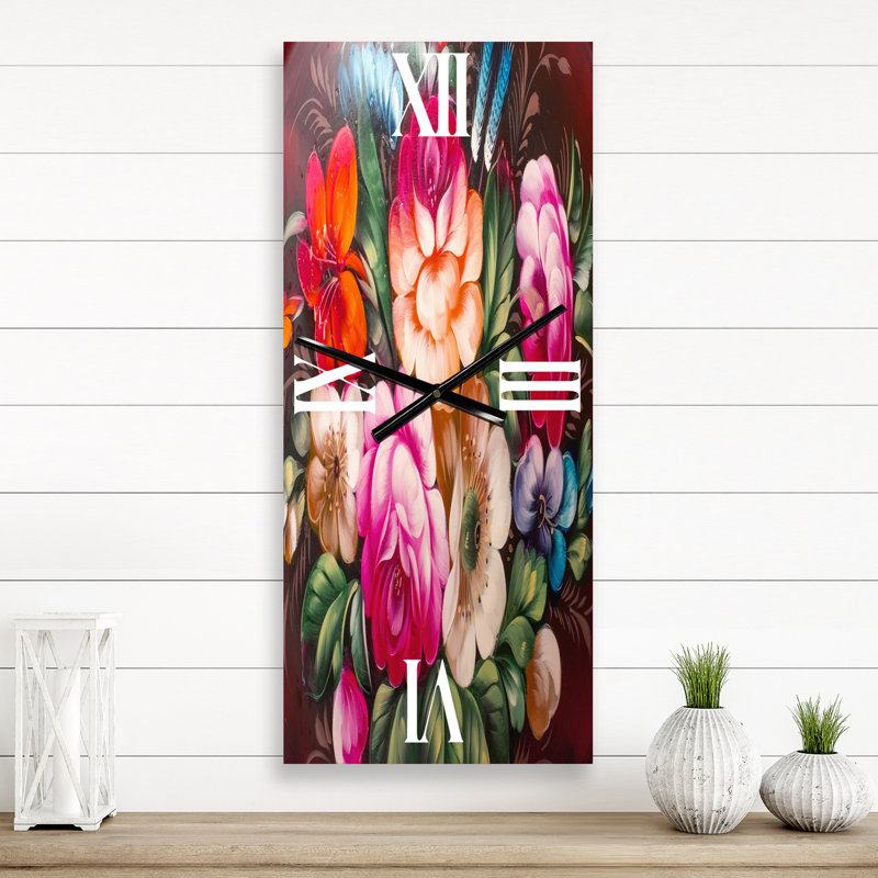 Horloge murale Vibrant and Flower Still Life III, Petit