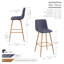 Upholstered Counter Stool with Metal Frame-1962272762