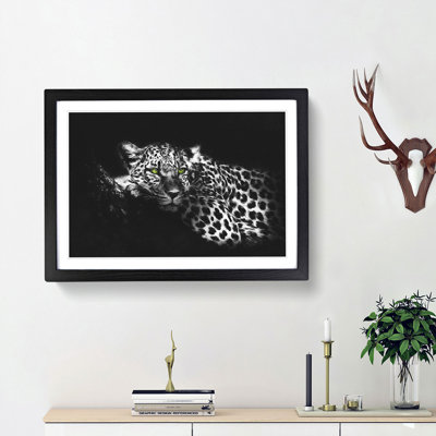 Leopard with Green Eyes High - Picture Frame Graphic Art Print